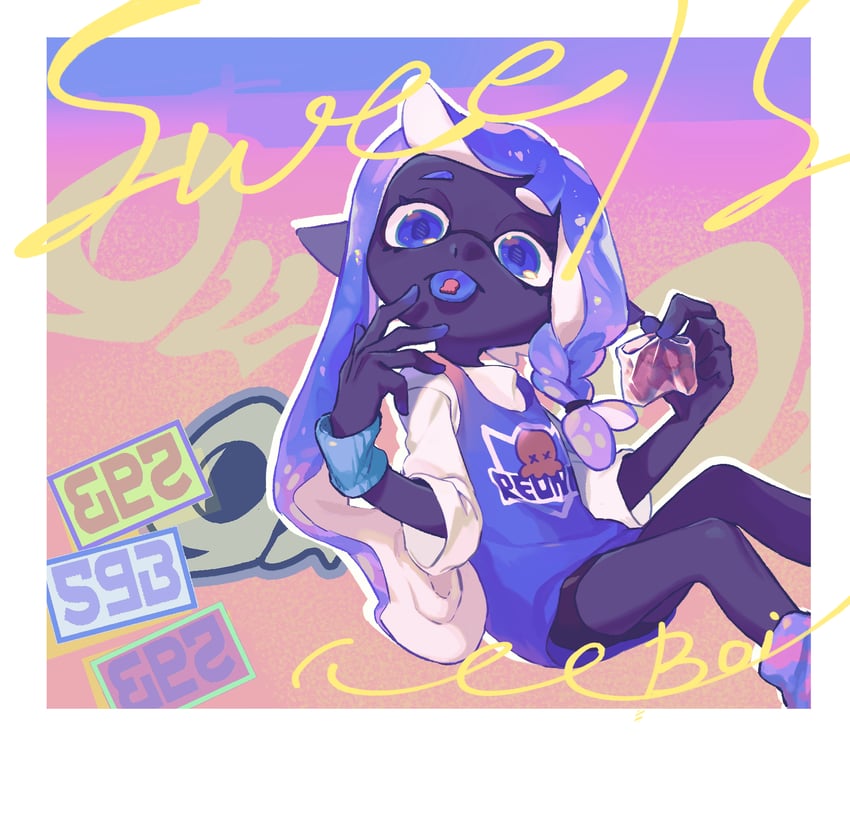 inkling player character and inkling girl (splatoon and 1 more) drawn by rrreunion4