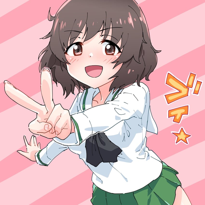 akiyama yukari (girls und panzer) drawn by monolith_(suibou_souko)