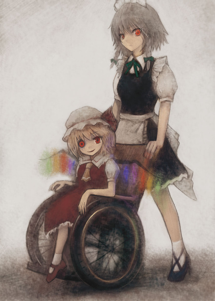 flandre scarlet and izayoi sakuya (touhou) drawn by madokan_suzuki