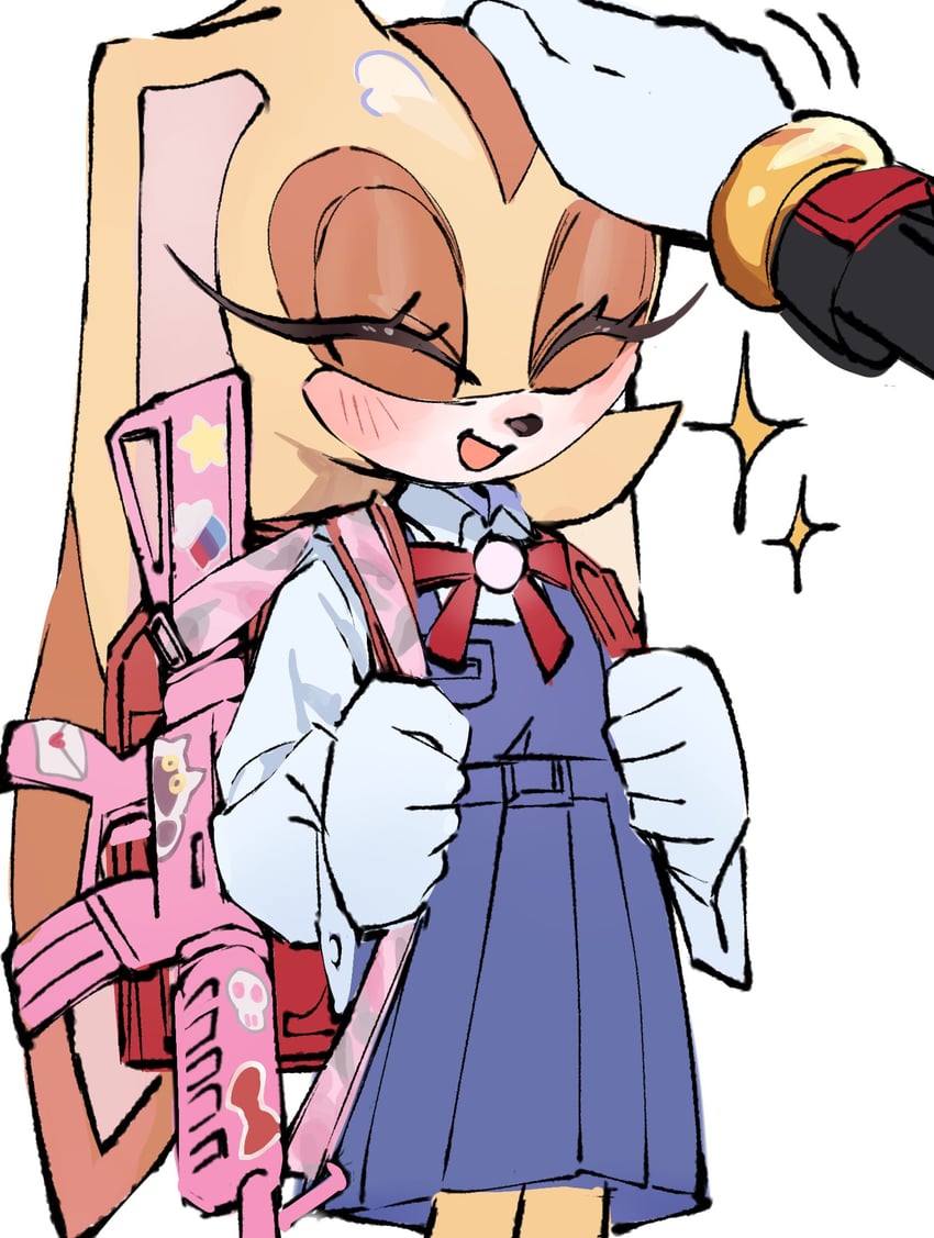 shadow the hedgehog and cream the rabbit (sonic) drawn by guin_(imarealpenguin)