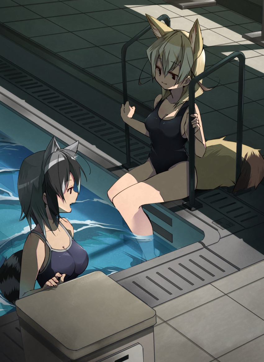 common raccoon and fennec (kemono friends) drawn by nanana_(nanana_iz)
