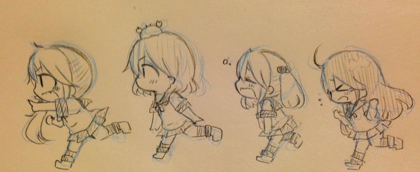 ushio, akebono, sazanami, and oboro (kantai collection) drawn by jako_(jakoo21)