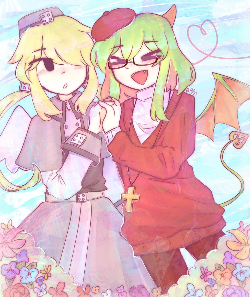 yosafire and froze (funamusea and 1 more) drawn by reibyous