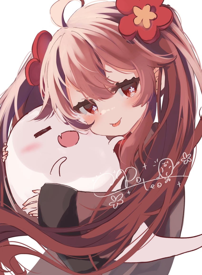 hu tao and boo tao (genshin impact) drawn by poteo