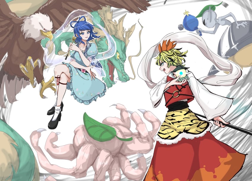toramaru shou and kaku seiga (touhou) drawn by majime_na_gakuinsei