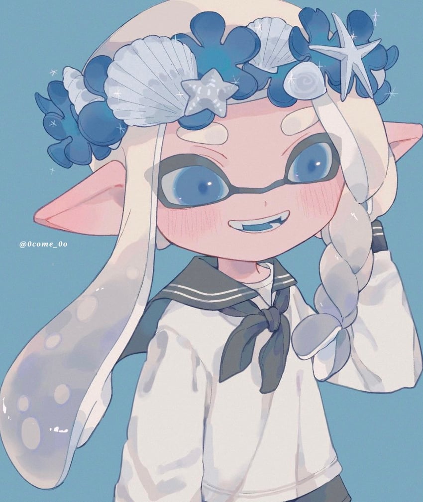 inkling player character and inkling girl (splatoon and 1 more) drawn by 0come_0o