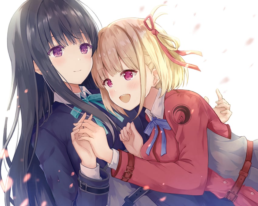 nishikigi chisato and inoue takina (lycoris recoil) drawn by iroshiro