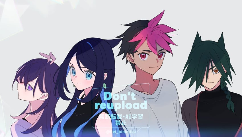 liko, dot, roy, and ult (pokemon and 1 more) drawn by rei_hinketsu
