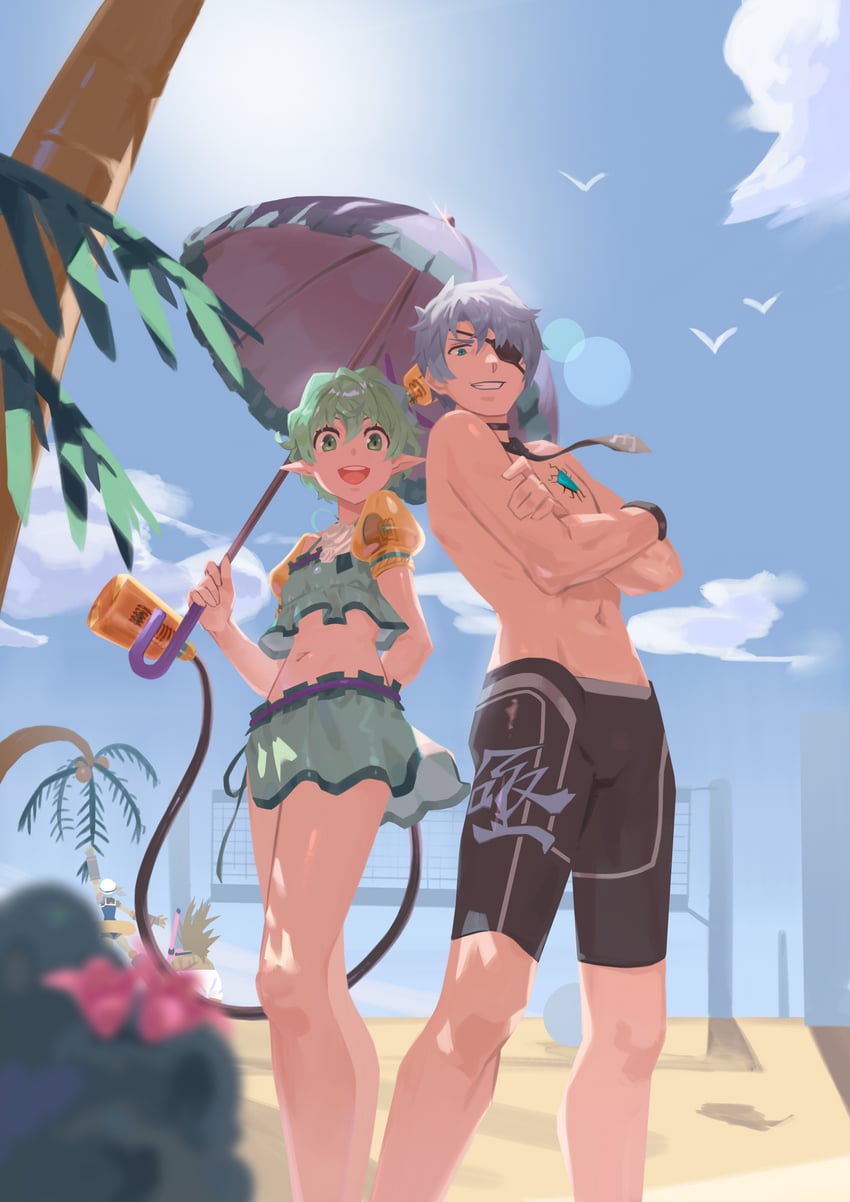 poppi, pandoria, zeke von genbu, poppi alpha, and tora (xenoblade chronicles and 1 more) drawn by kucheat_zg