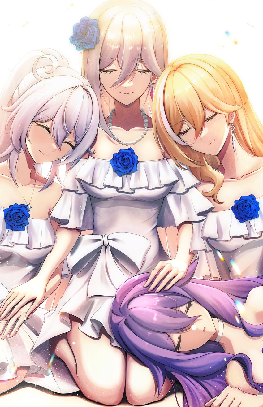kiana kaslana, durandal, sirin, and cecilia schariac (honkai and 1 more) drawn by dead_angels