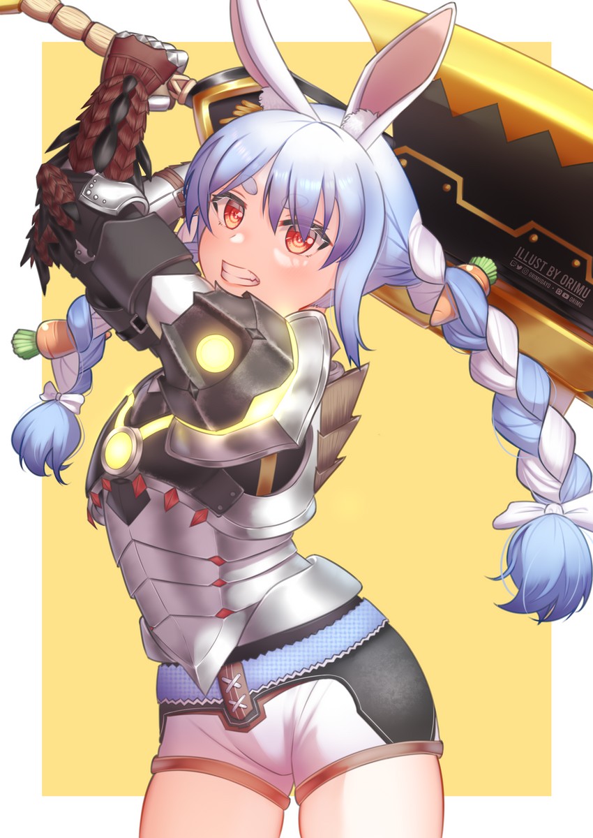 usada pekora (hololive and 2 more) drawn by orimu