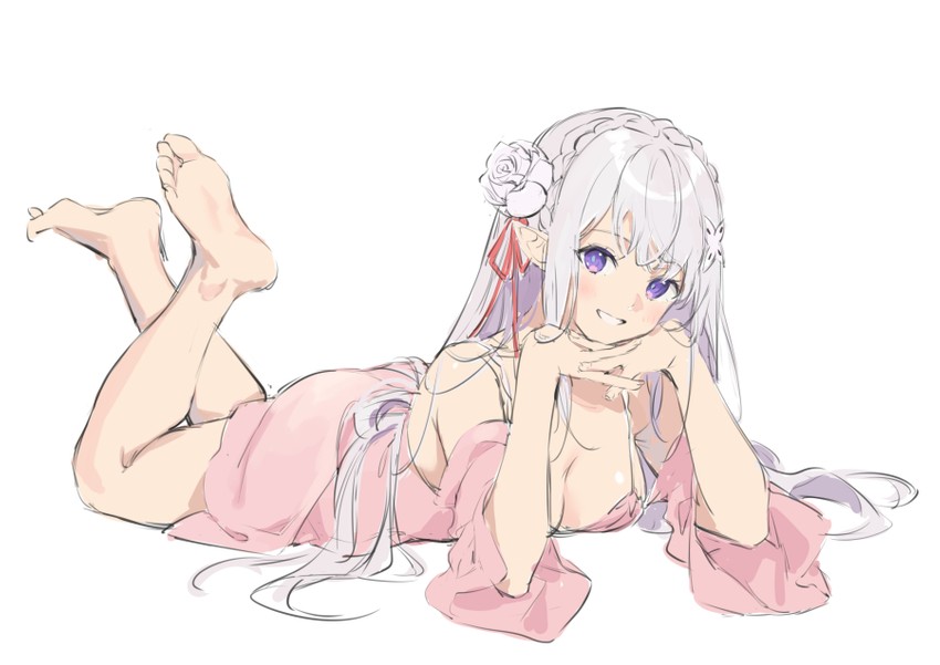 emilia (re:zero kara hajimeru isekai seikatsu) drawn by douya_(233)