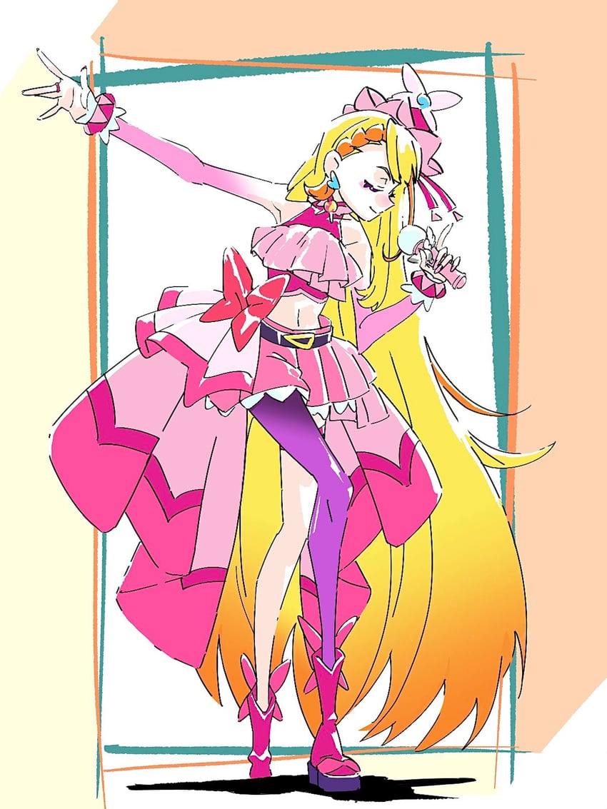 hijiri ageha and cure butterfly (precure and 1 more) drawn by yoshiyama_yuu