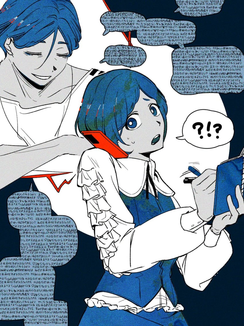 fukurai azami and meguriya ayumu (toshi densetsu kaitai center) drawn by b1ue_e4rth