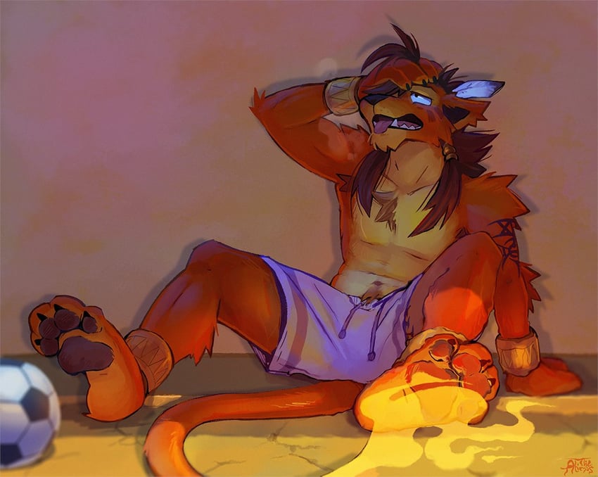 red xiii (final fantasy and 1 more) drawn by theatimos