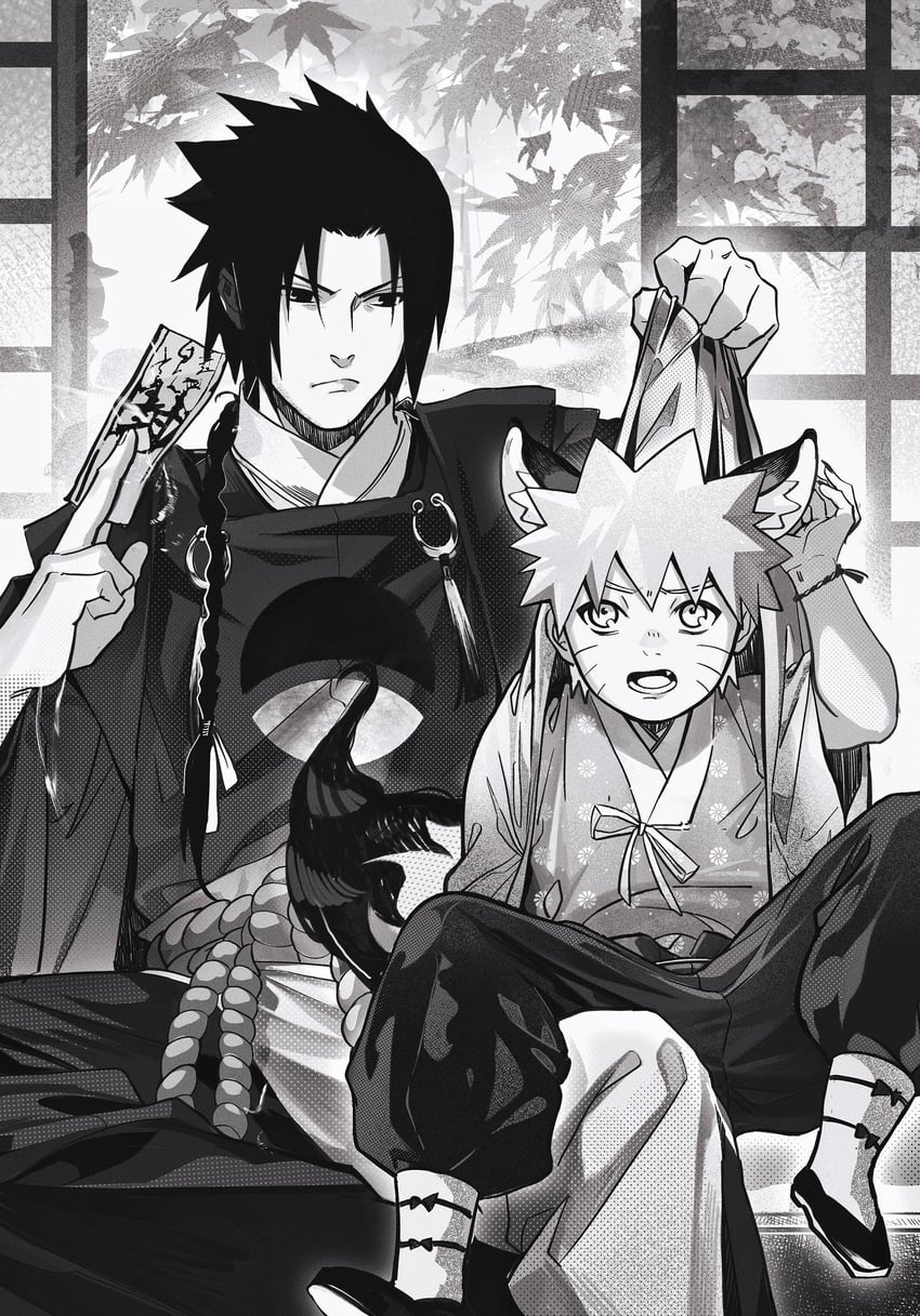 uzumaki naruto and uchiha sasuke (naruto) drawn by taichu_xu