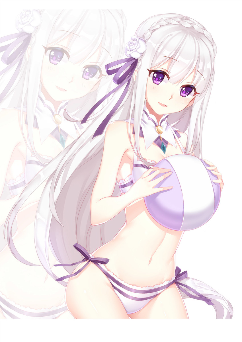 emilia (re:zero kara hajimeru isekai seikatsu) drawn by kan_(rainconan)