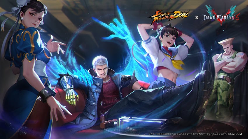 chun-li, kasugano sakura, nero, and guile (street fighter and 4 more)