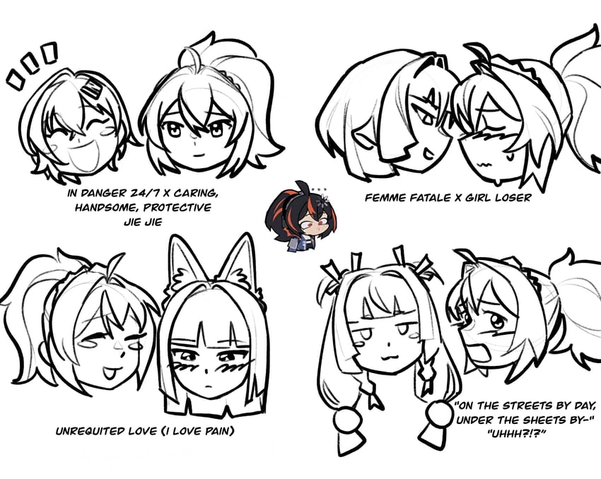 hoshimi miyabi, belle, jane doe, zhu yuan, and qingyi (zenless zone zero) drawn by eimikosmoothie