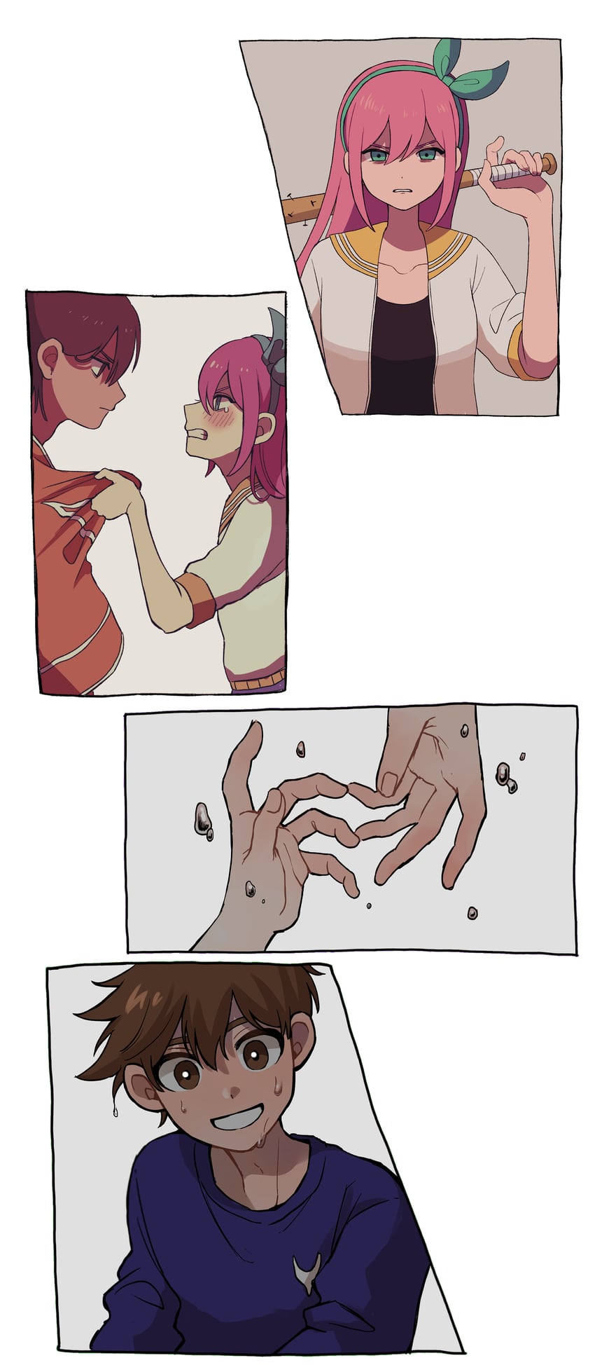 aubrey, kel, and hero (omori) drawn by k_toast