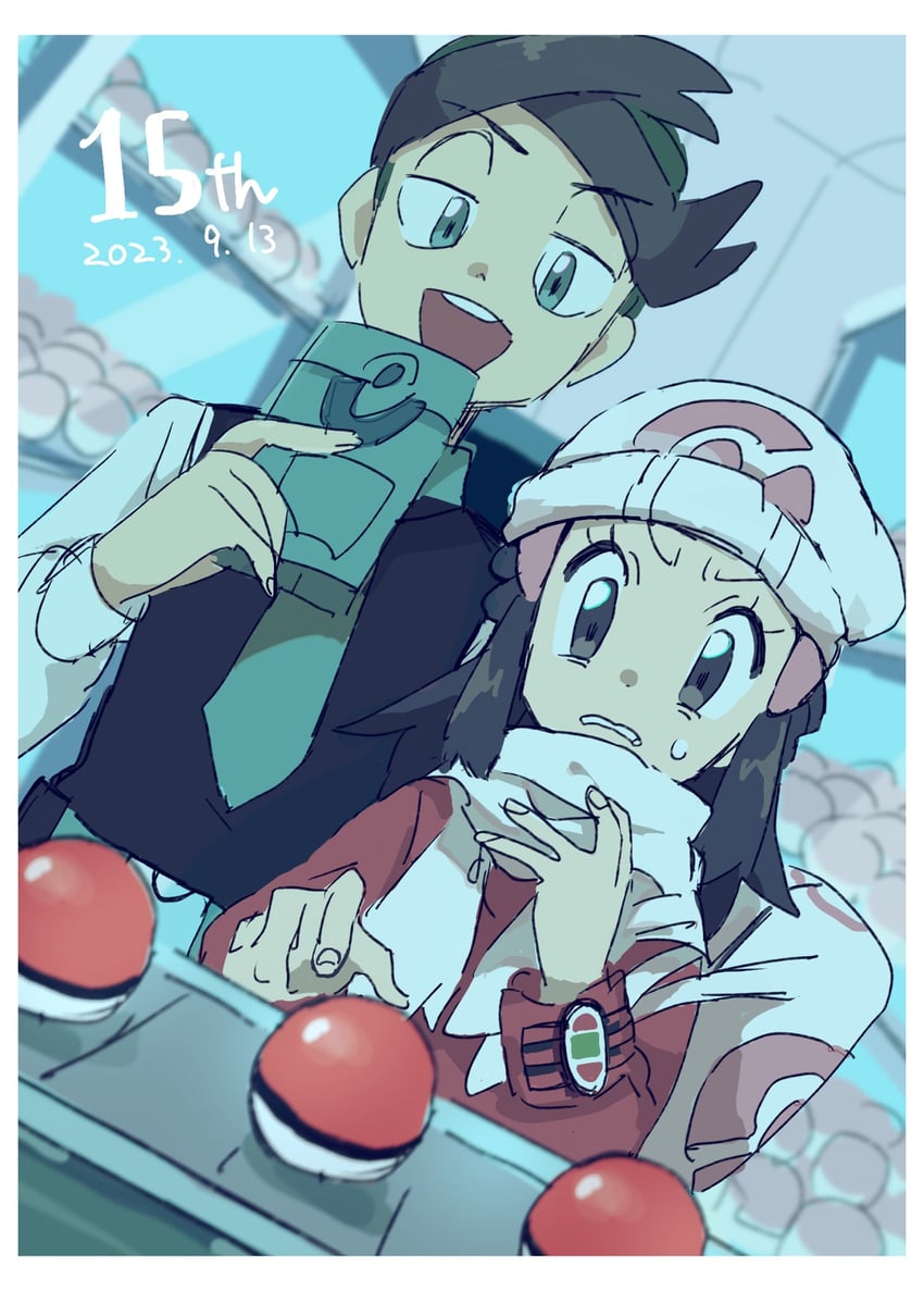 dawn and thorton (pokemon and 2 more) drawn by yusho_(ossm03)