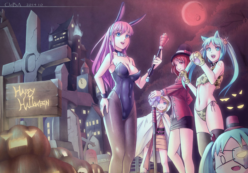 hatsune miku, kagamine rin, megurine luka, and meiko (vocaloid) drawn by cloba