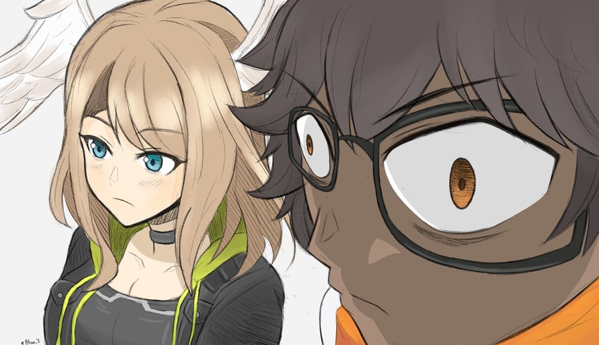 eunie and taion (xenoblade chronicles and 2 more) drawn by blunz