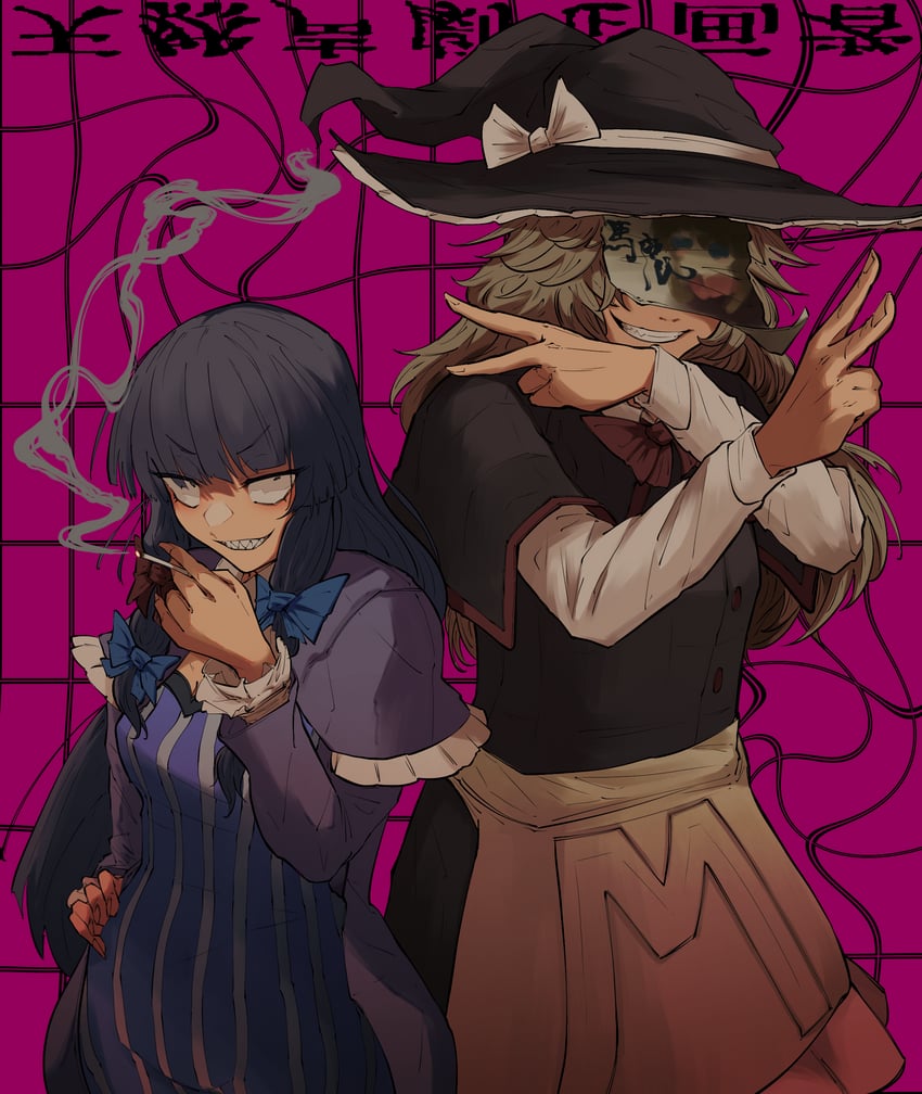 kirisame marisa, patchouli knowledge, shanghai doll, taisa, and hazuna rio (touhou and 1 more) drawn by odoro_(nicoseiga81184094)