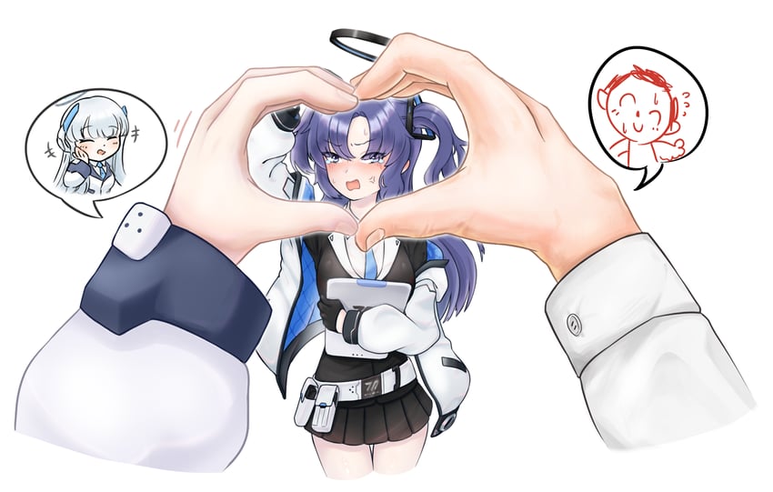 sensei, yuuka, doodle sensei, and noa (blue archive) drawn by konkumo