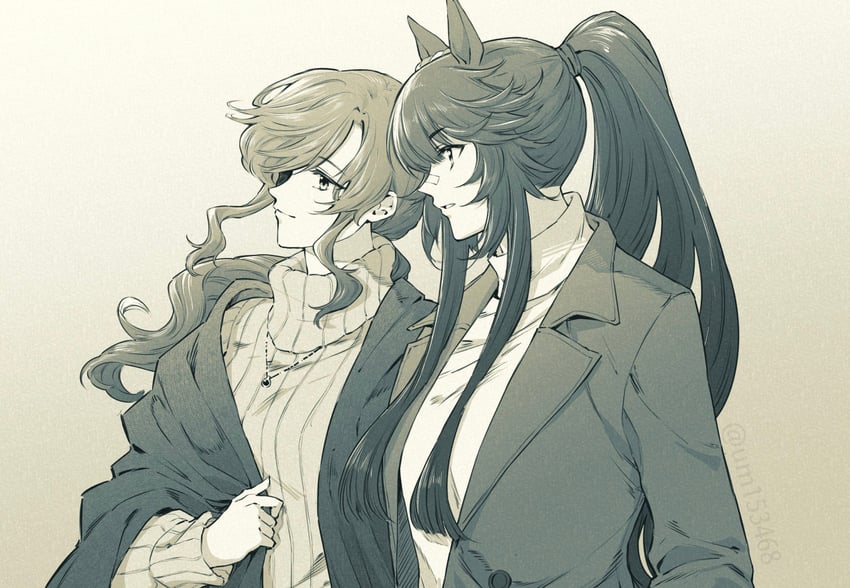 trainer, narita brian, and female trainer (umamusume) drawn by aoi_(aoi306)