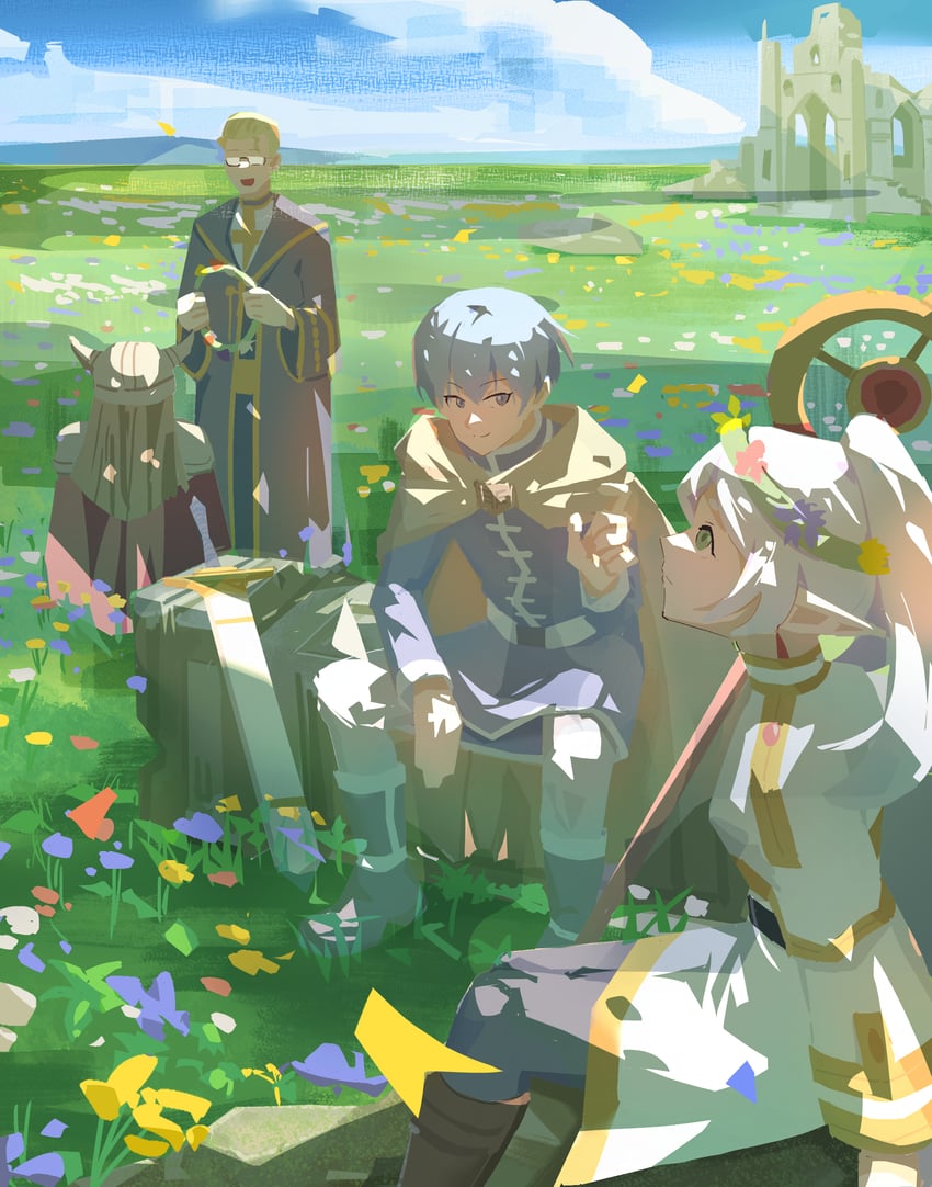 frieren, himmel, eisen, and heiter (sousou no frieren) drawn by zb_relic