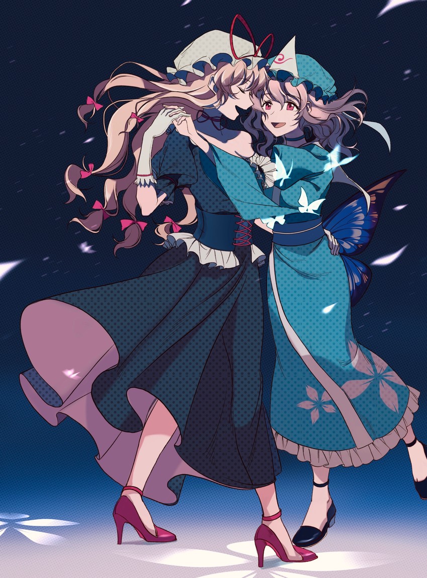 yakumo yukari and saigyouji yuyuko (touhou) drawn by xianyu_liang