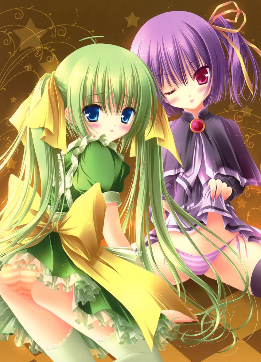 melon-chan and black lemon-chan (melonbooks and 1 more) drawn by tinker_bell_(pixiv_10956015)