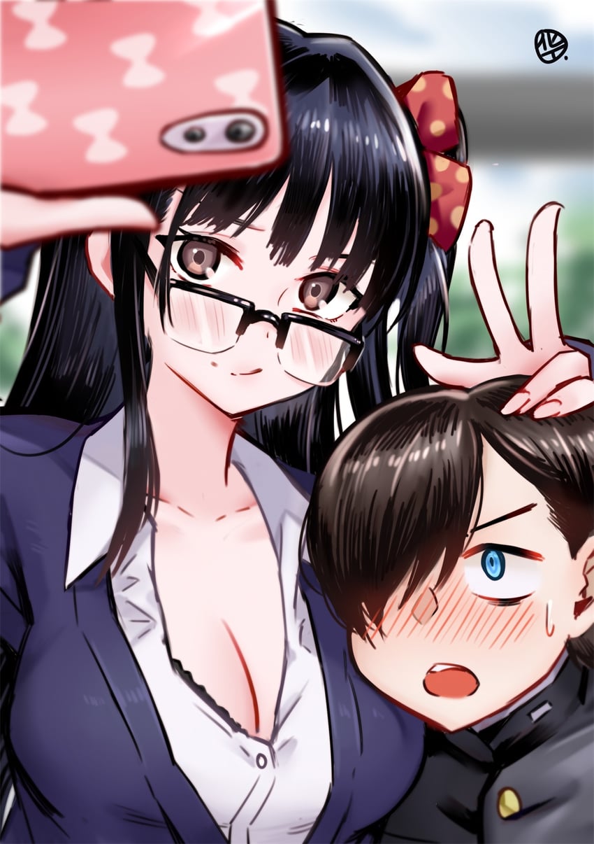 yamada anna and ichikawa kyoutarou (boku no kokoro no yabai yatsu) drawn by hua-j