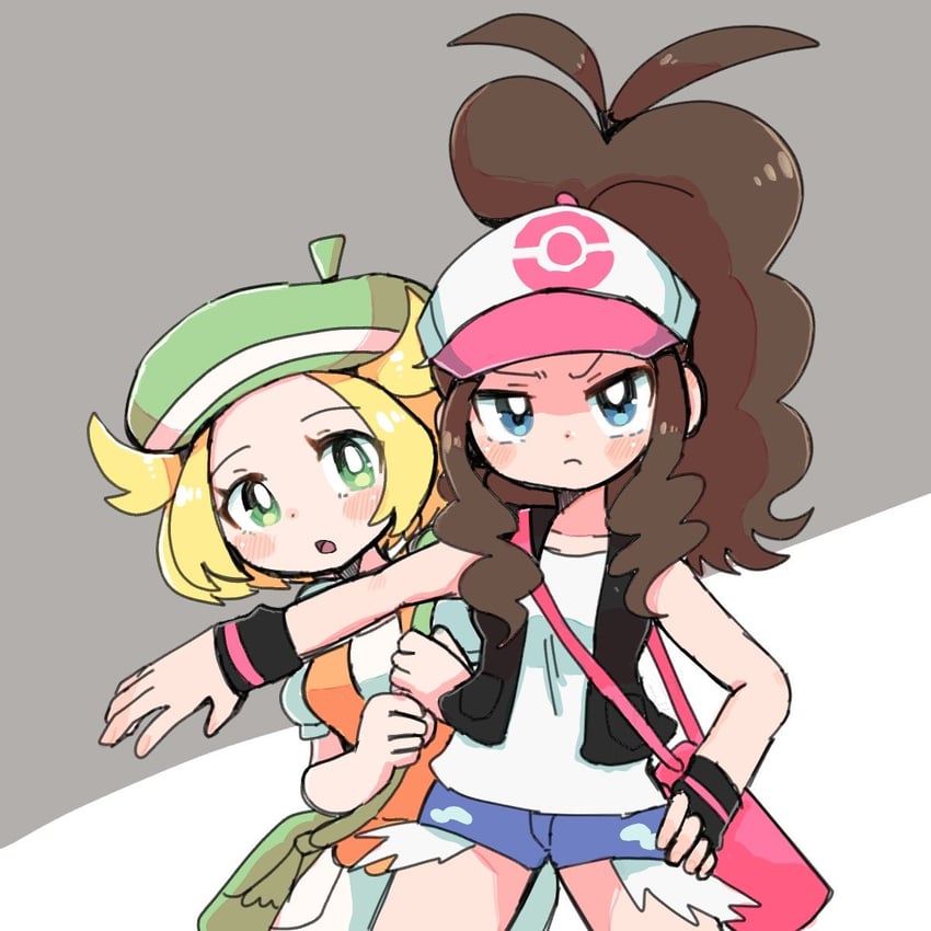 hilda and bianca (pokemon and 1 more) drawn by pandakokkopanda