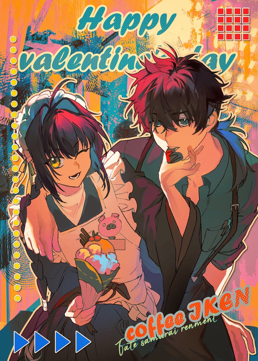 yamato takeru and miyamoto iori (fate and 2 more) drawn by aizendai