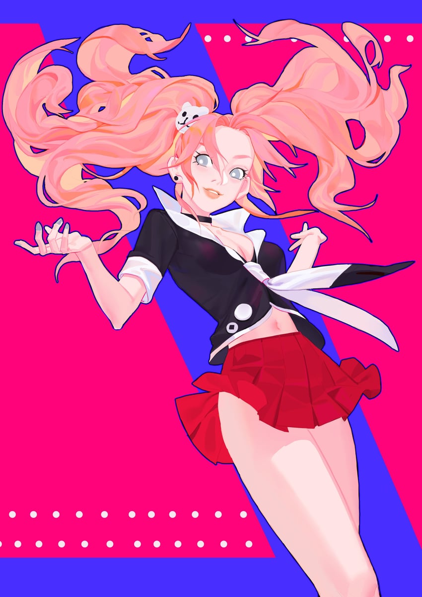 enoshima junko (danganronpa and 1 more) drawn by superhamburgs