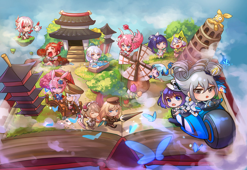 kiana kaslana, raiden mei, fu hua, bronya zaychik, seele vollerei, and 11 more (honkai and 1 more) drawn by asiya_(joey26504)