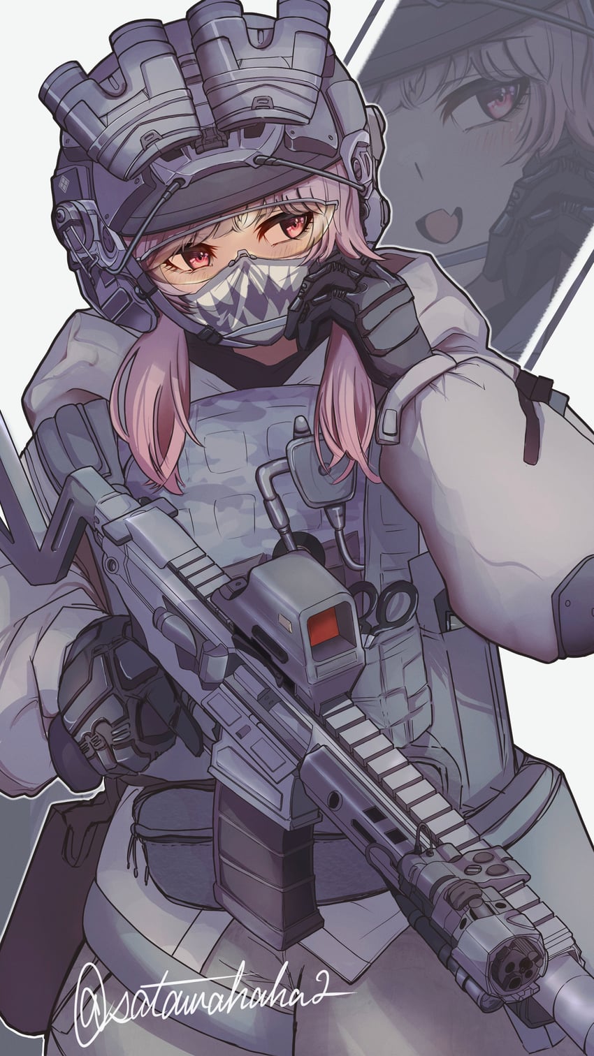 mass-produced nikke and soldier eg (goddess of victory: nikke) drawn by sata_(satawahaha)