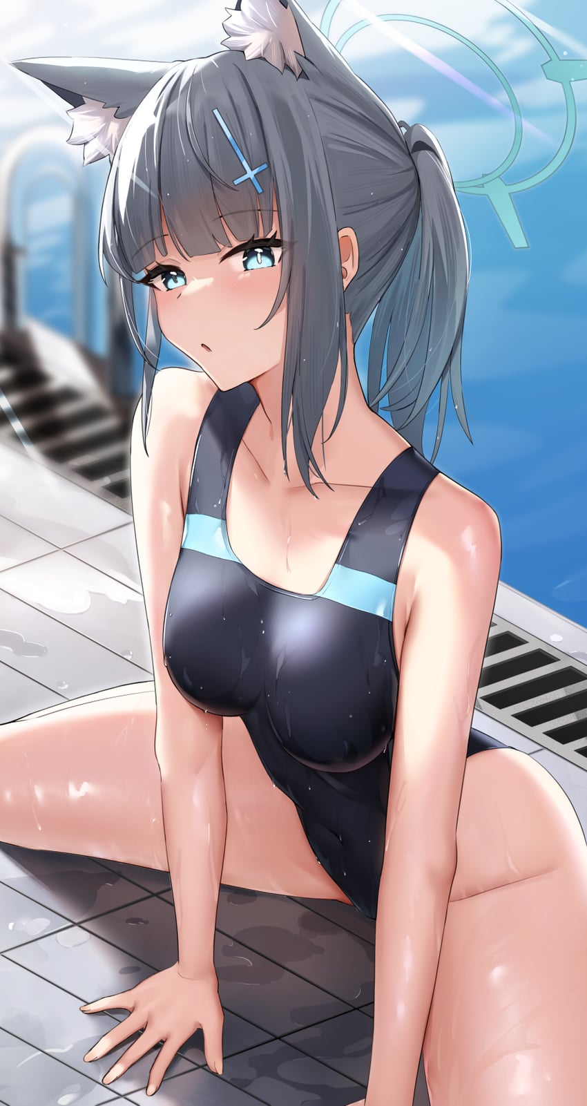 shiroko (blue archive) drawn by skai_kun