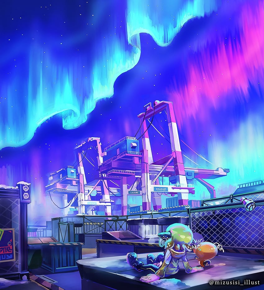agent 4 and zapfish (splatoon and 1 more) drawn by mizushishi