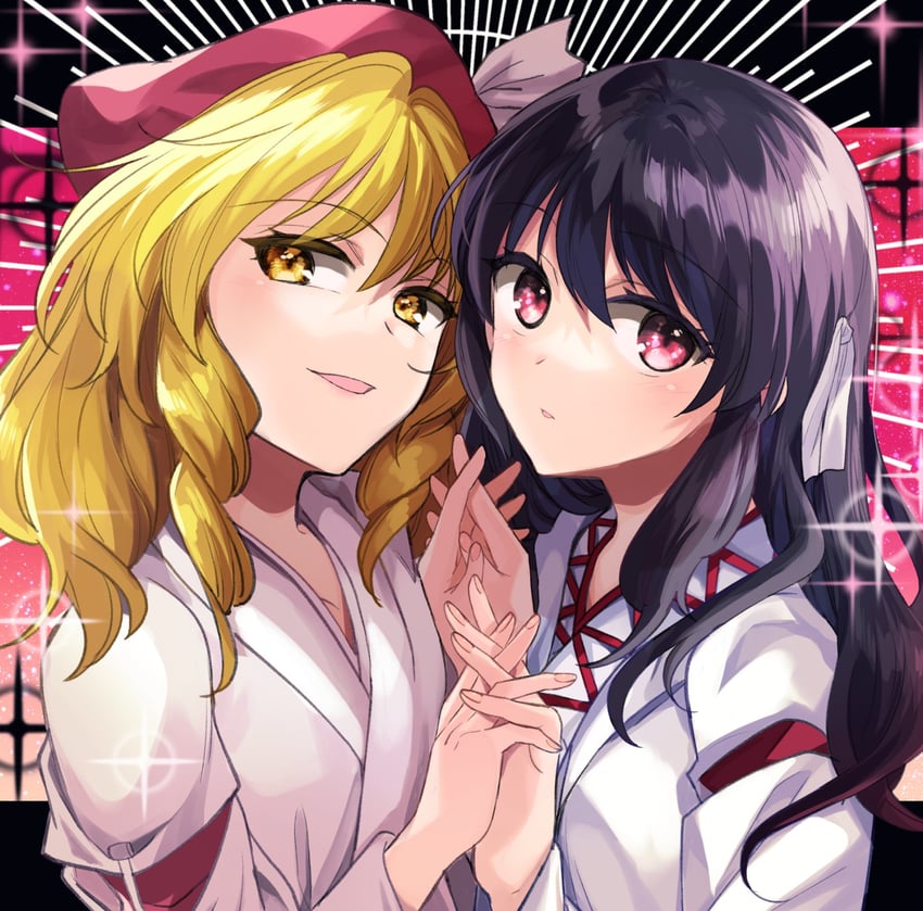 girl who trained on mt. haku and hourai girl (touhou and 1 more) drawn by katayama_kei
