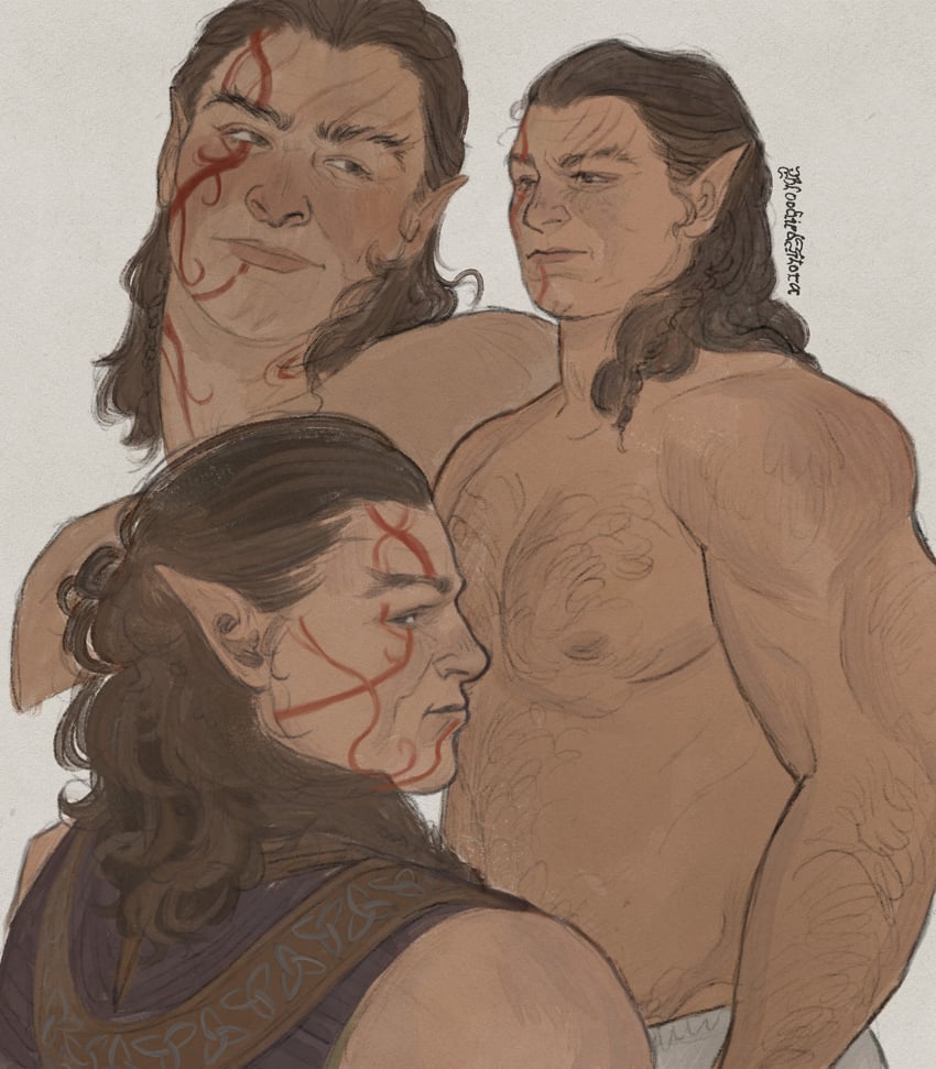 halsin (dungeons & dragons and 2 more) drawn by gabe_(bloodiedflora)