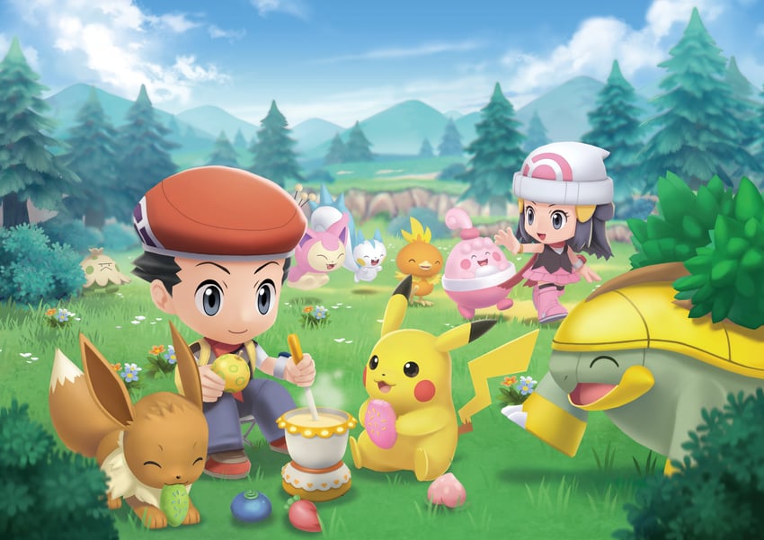 pikachu, dawn, eevee, torchic, lucas, and 5 more (pokemon and 1 more)