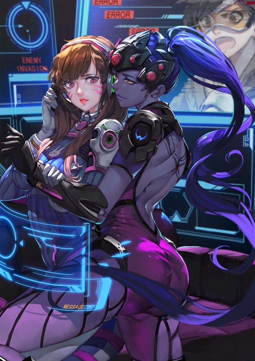 d.va, tracer, and widowmaker (overwatch and 1 more) drawn by budinger
