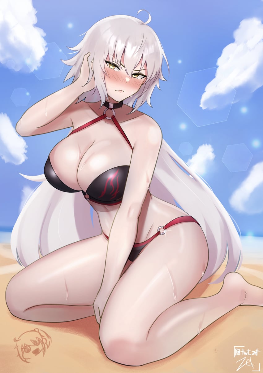 jeanne d'arc alter, fujimaru ritsuka, and jeanne d'arc alter (fate and 1 more) drawn by zet_(twt_zet)