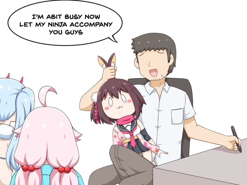 sensei, hoshino, izuna, and chise (blue archive) drawn by greenteaneko