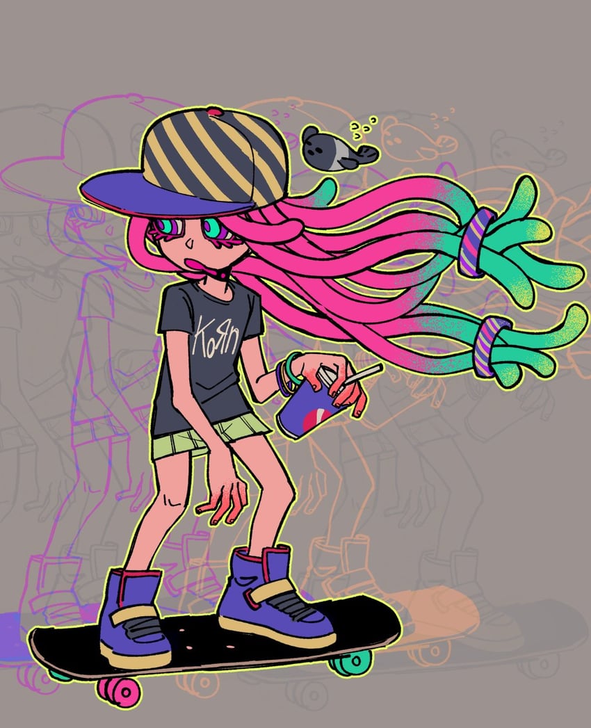 harmony and harmony's clownfish (splatoon and 2 more) drawn by caffstrink