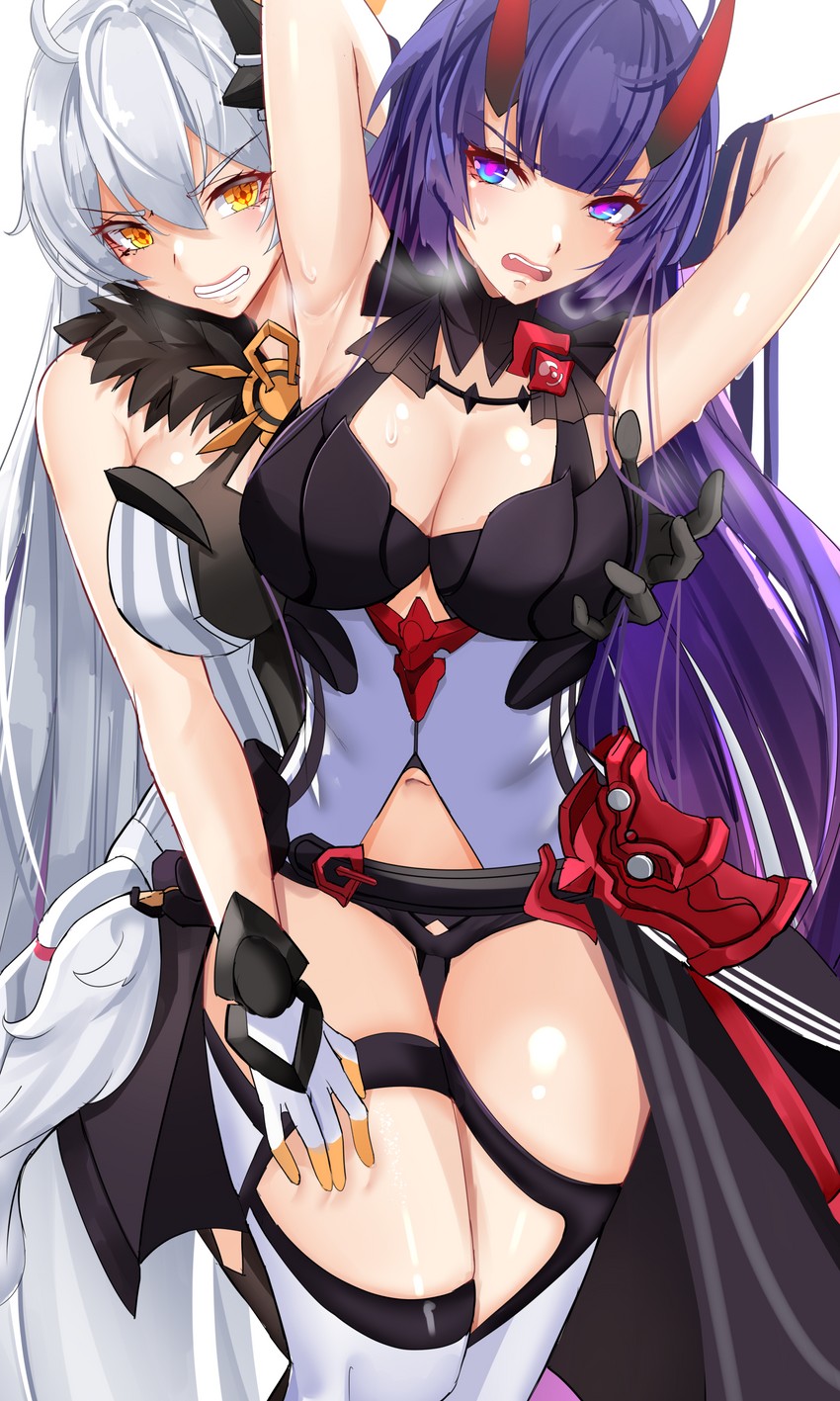 kiana kaslana and raiden mei (honkai and 1 more) drawn by noise_paper