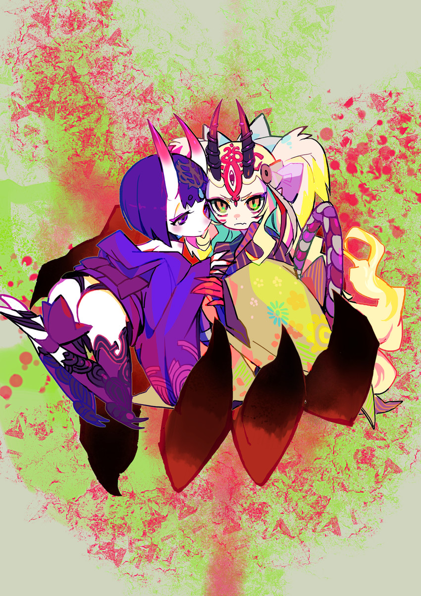 shuten douji and ibaraki douji (fate and 1 more) drawn by kibadori_rue